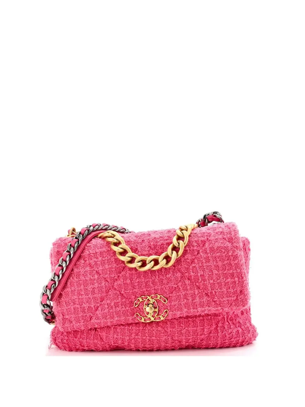 Chanel 19 Flap Bag Quilted Tweed Large #277140C35B